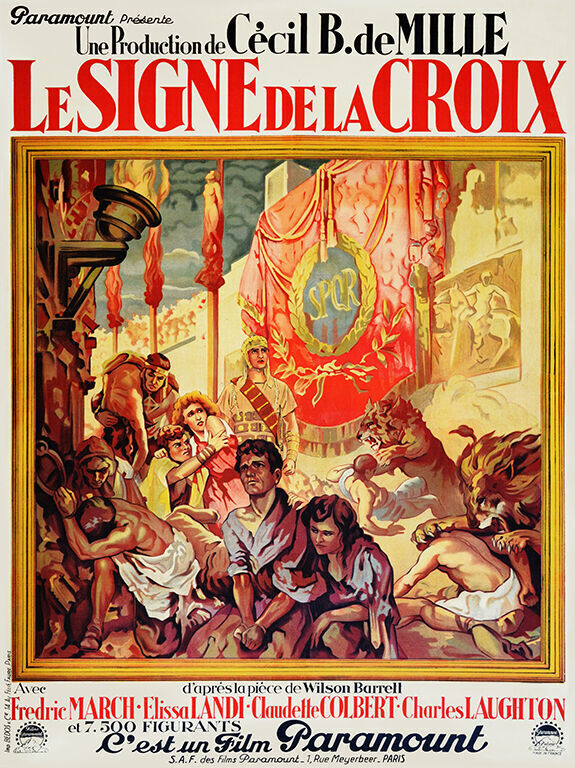 LE SIGNE DE LA CROIX, CÉCIL B DE MILLE, 1932,  REPRO AFFICHE CINÉMA HQ