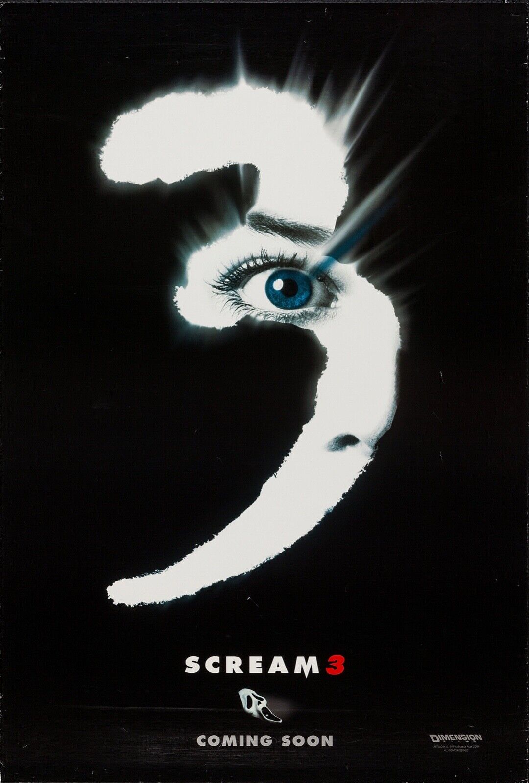 SCREAM 3, WES CRAVEN, 2000, REPRO AFFICHE CINÉMA VINTAGE, HQ