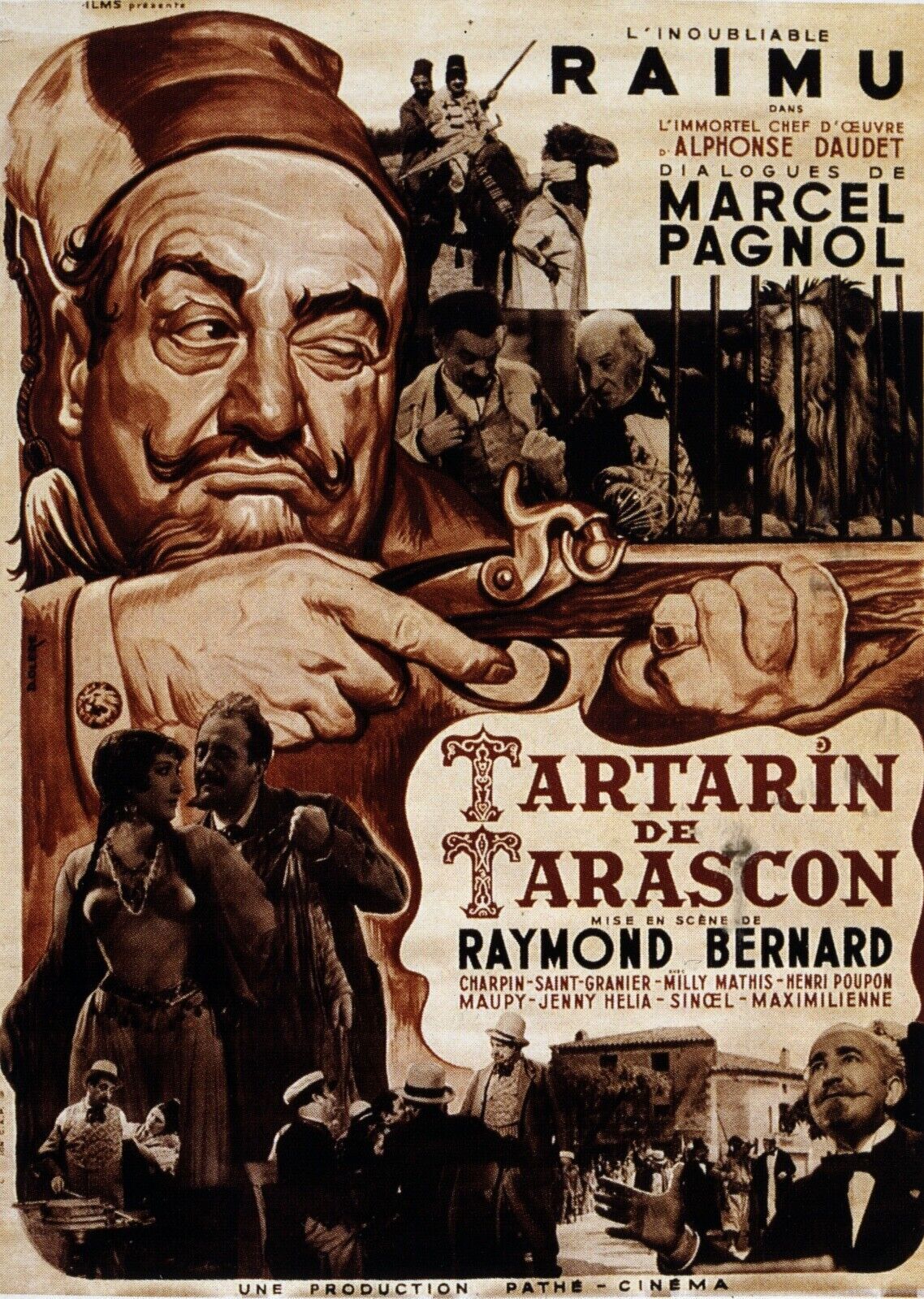 TARTARIN DE TRASCON, RAYMOND BERNARD, REPRO VINTAGE CINEMA POSTER, HQ