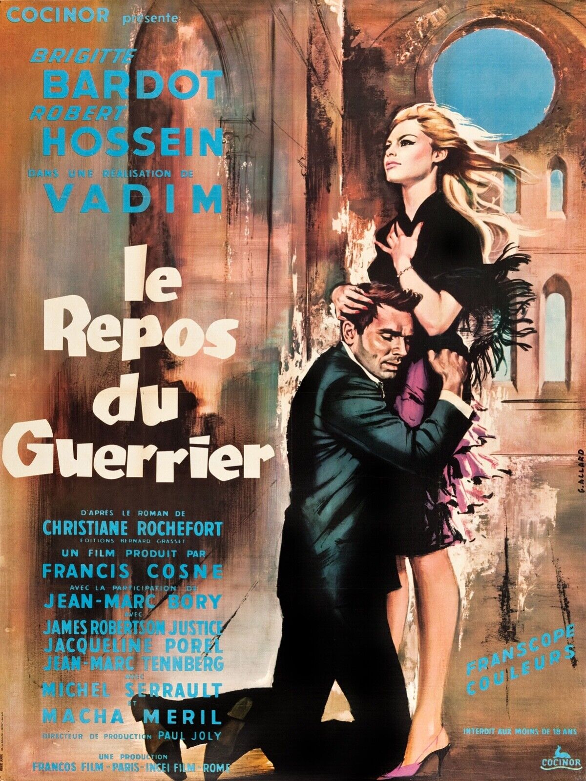 THE WARRIOR'S REST, BRIGITTE BARDOT, 1962, cinema poster reproduction, VINTAGE, HQ