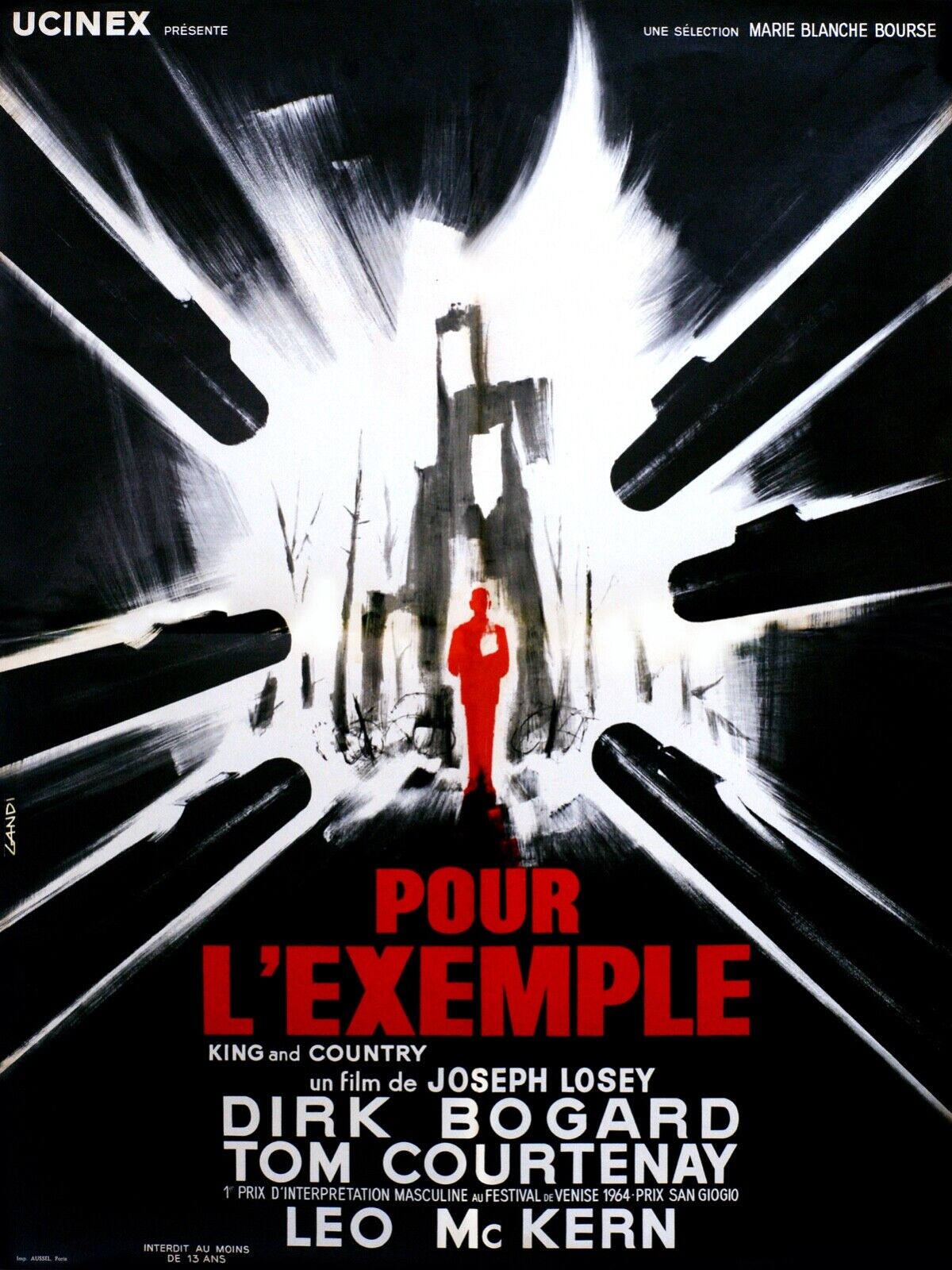 POUR L'EXEMPLE, DIRK BOGARDE, 1964, REPRO AFFICHE CINEMA VINTAGE, HQ