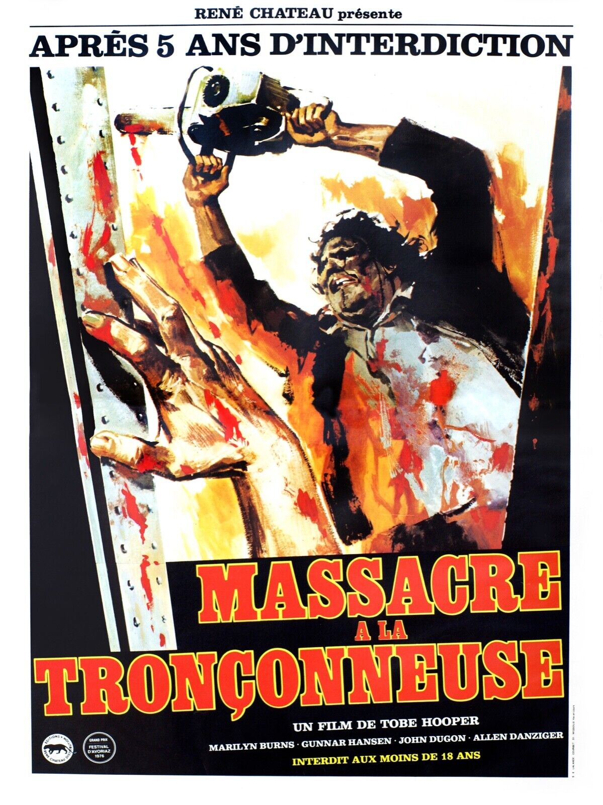 MASSACRE À LA TRONCONNEUSE, TOBE HOOPER, 1974, REPRO AFFICHE CINEMA VINTAGE, HQ