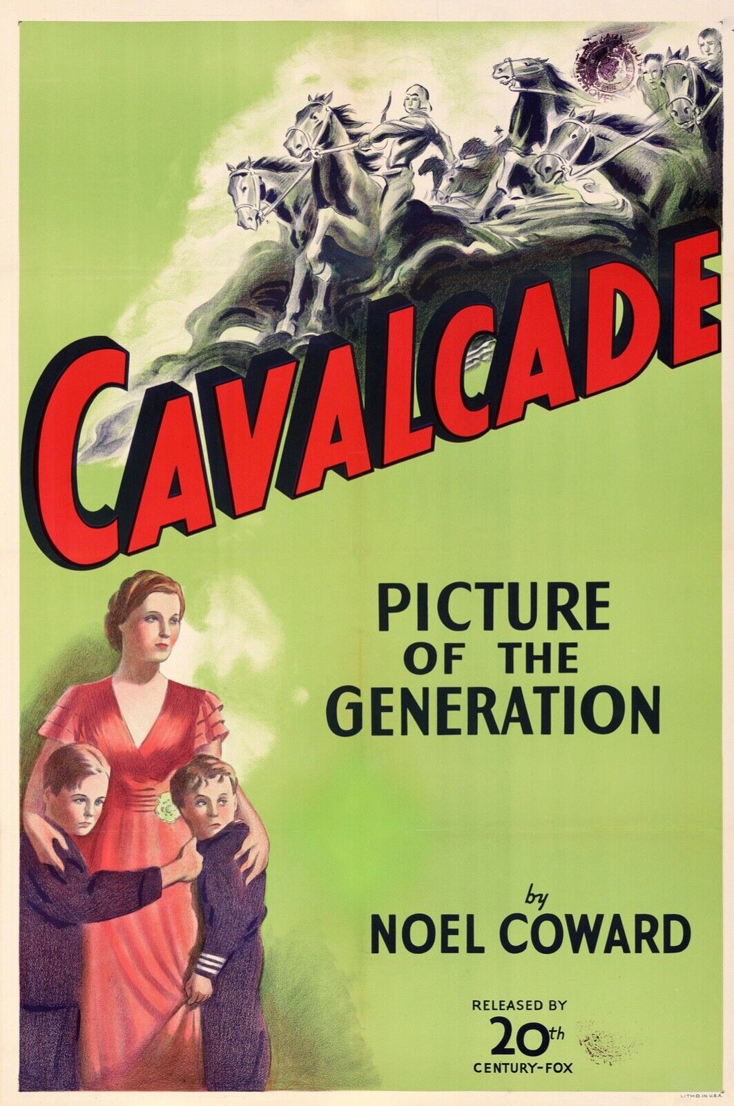 CAVALCADE, NOËL COWARD, 1933, REPRO MOVIE POSTER, VINTAGE, HQ