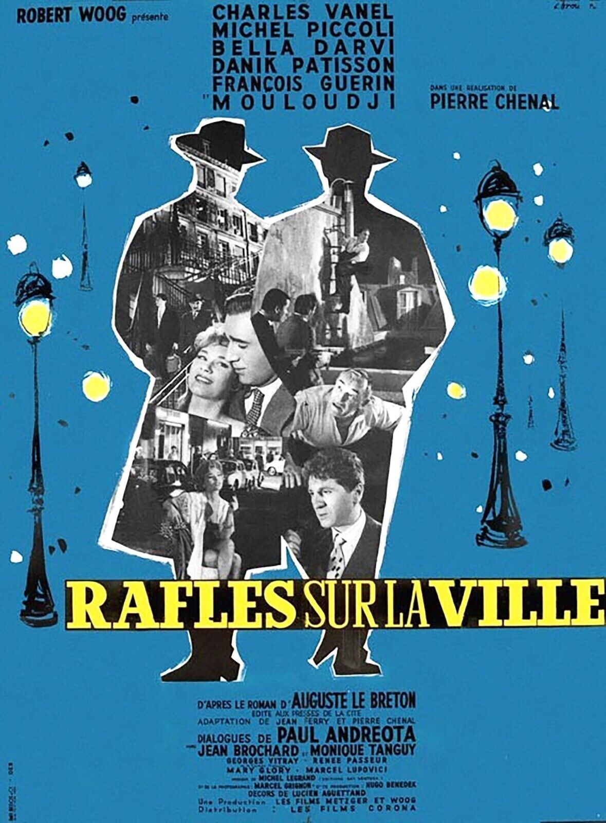 RAFFLES ON THE CITY, CHARLES VANEL, 1958, Reproduction cinema poster, HQ
