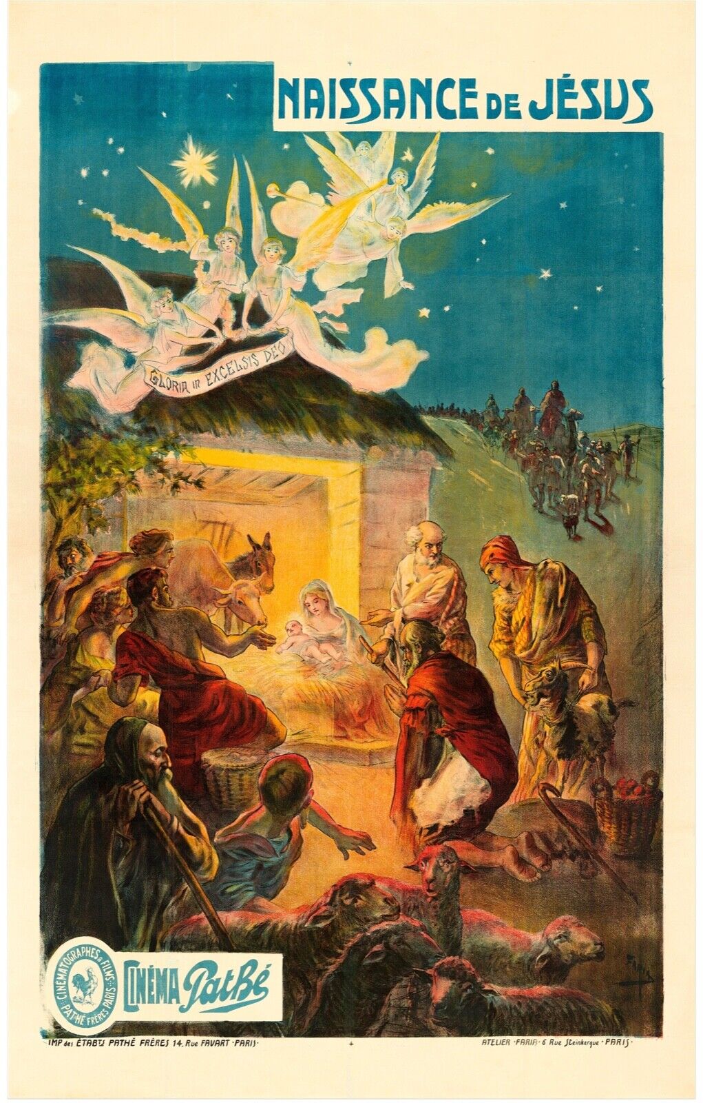 LA NAISSANCE DE JÉSUS, NOËL, RELIGION - REPRO AFFICHE CINEMA, VINTAGE, HQ