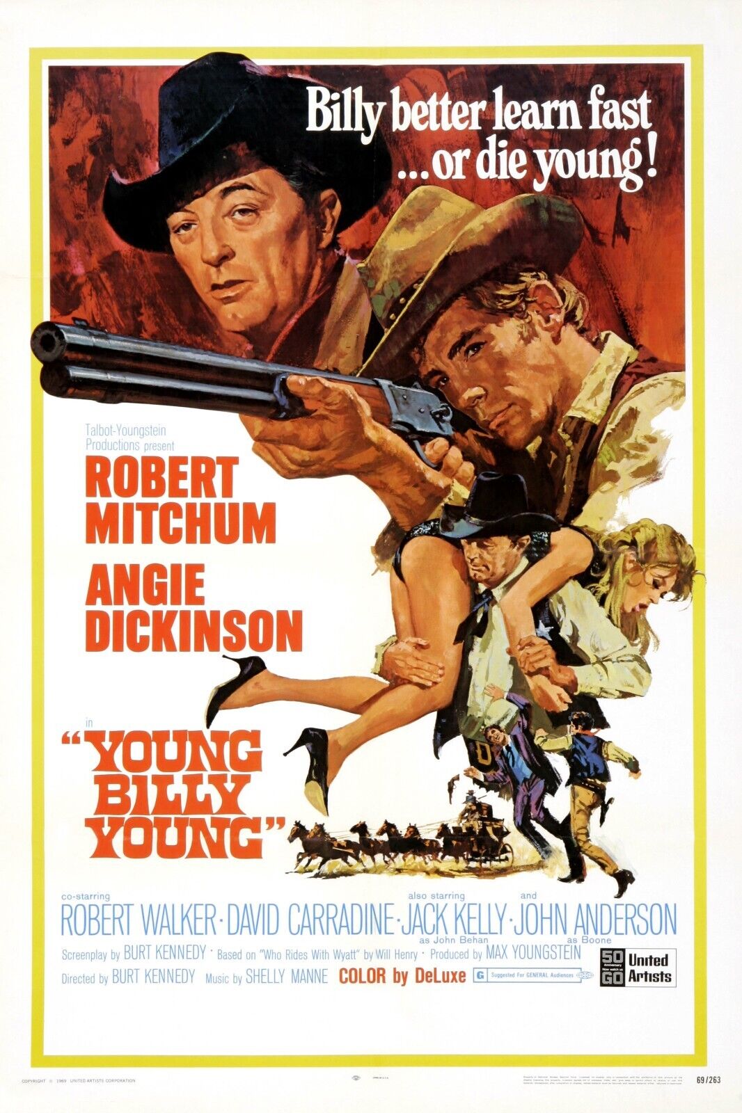 LA VENGANZA DEL SHERIFF, ROBERT MITCHUM, 1969, REPRODUCCIÓN DE CARTEL DE CINE VINTAGE, HQ