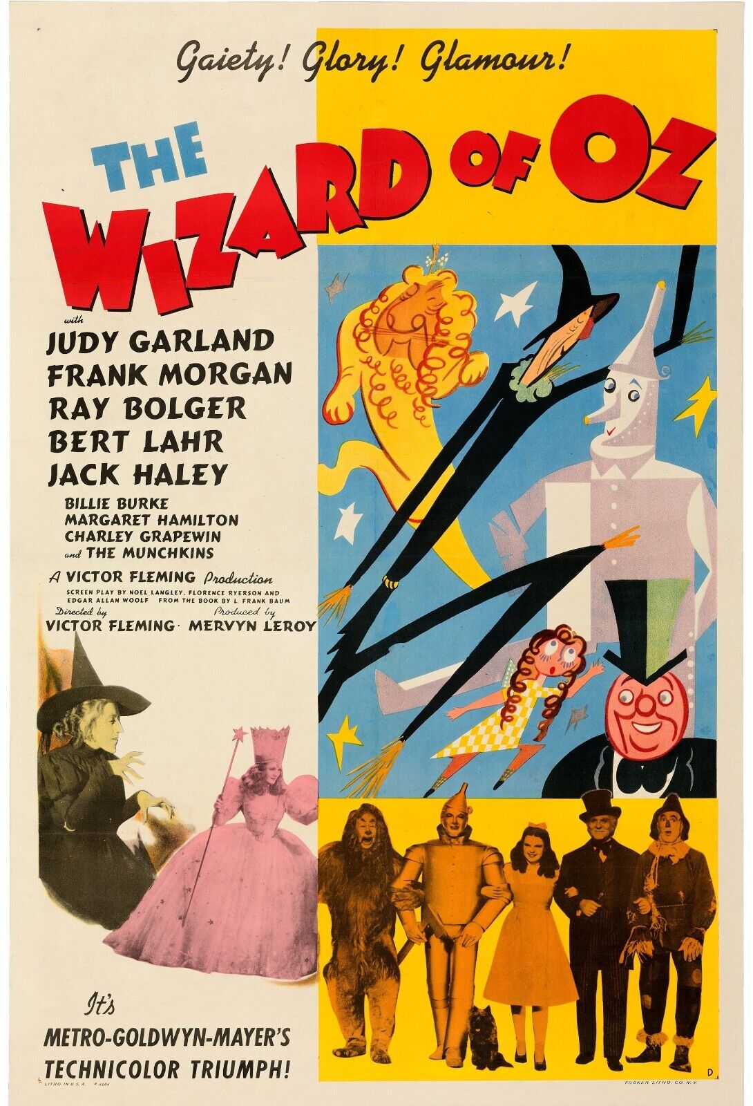 LE MAGICIEN D'OZ, THE WIZARD OF OZ, JUDY GARLAND, FRANK MORGAN, 1939, repro affiche de cinema, HQ
