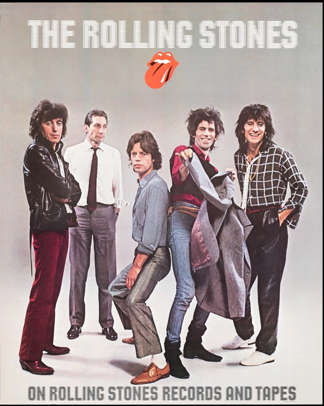 THE ROLLING STONES, RECORDS AND TAPES, REPRO POSTER VINTAGE ROCK HQ