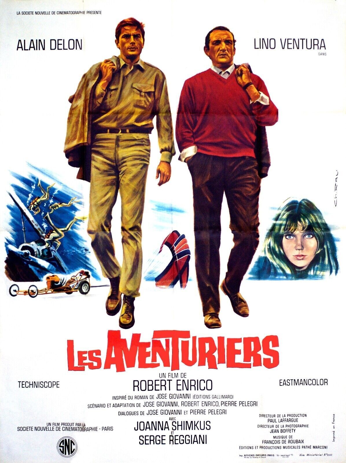 LES AVENTURIERS, ROBERT ENRICO, 1967, REPRO AFFICHE CINEMA VINTAGE, HQ