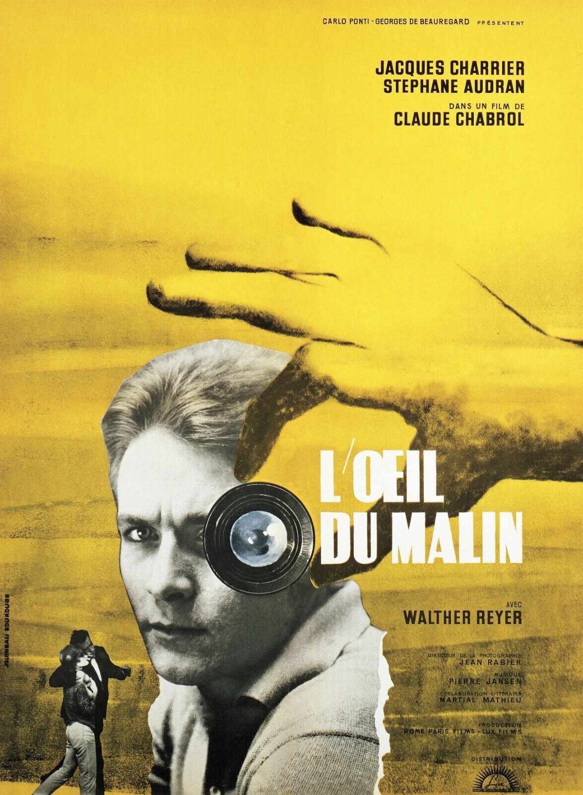 L'0EIL DU MALIN, JACQUES CHARRIER, REPRO MOVIE POSTER 1962 HQ