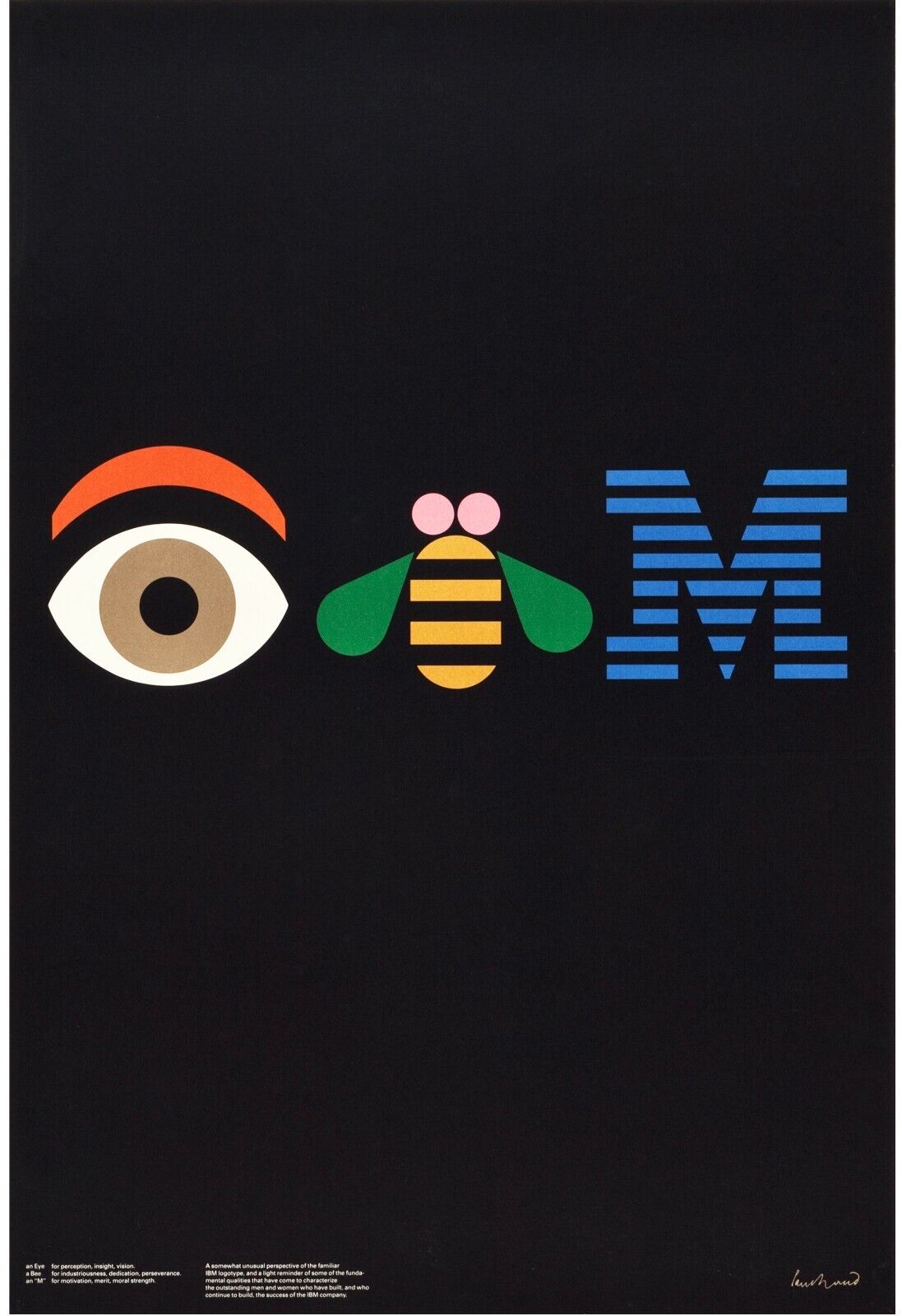 IBM Repro Affiche Publicité Vintage Paul Rand, Format HQ