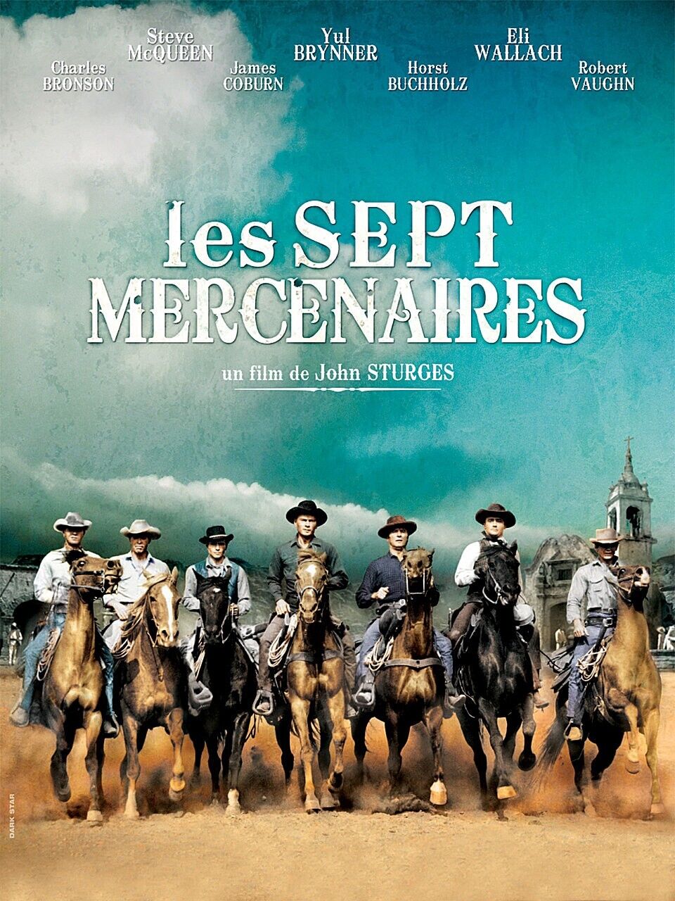 LES SEPT MERCENAIRES, CHARLES BRONSON, REPRO AFFICHE CINEMA VINTAGE SUR TOILE