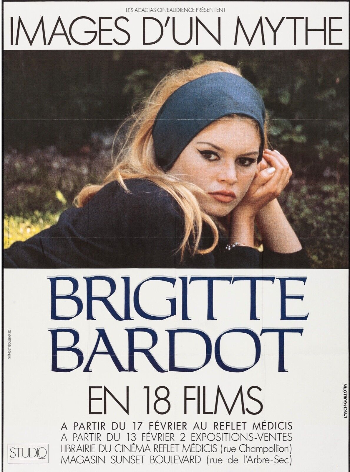 BRIGITTE BARDOT, IMAGES D’UN MYTHE, REPRO FESTIVAL POSTER, VINTAGE, HQ