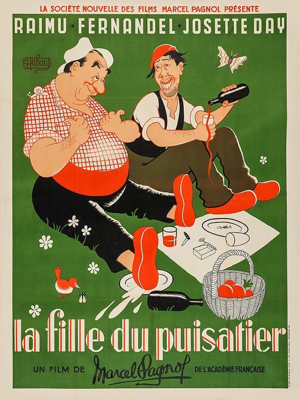 LA FILLE DU PUISATIER, FERNANDEL, MARCEL PAGNOL, 1940, repro affiche cinéma, VINTAGE, HQ