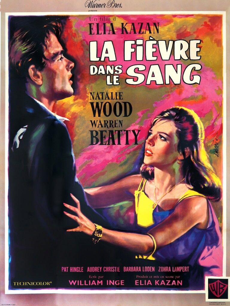 FIEBRE EN LA SANGRE, NATALIE WOOD, 1961, REPRODUCCIÓN DE CARTEL DE PELÍCULA, VINTAGE, HQ