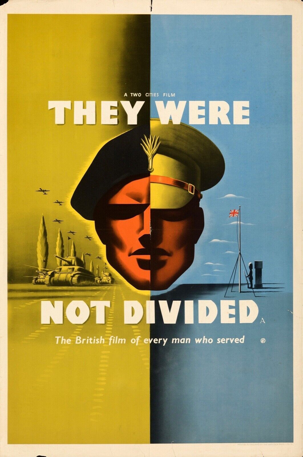 TROIS DES CHARS D'ASSAUT, THEY WERE NOT DIVIDED, CHRISTOPHER LEE, 1950 REPRO AFFICHE CINEMA VINTAGE, HQ