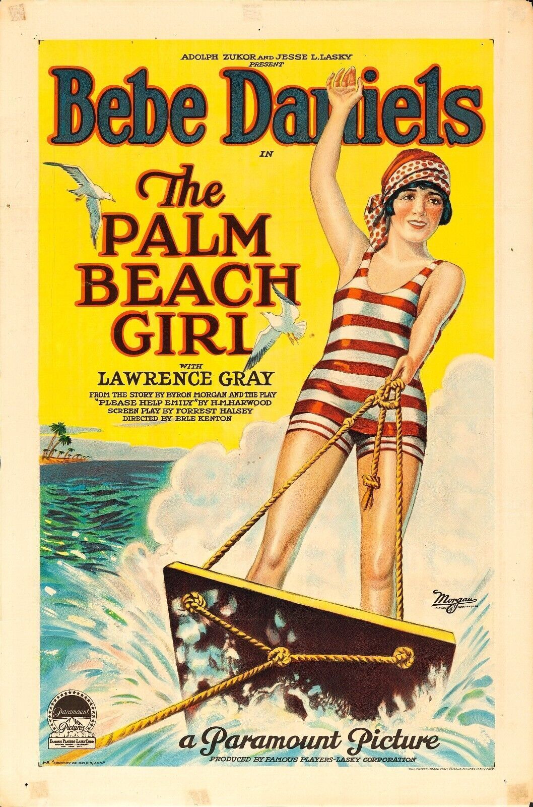 THE PALM BEACH GIRL, BEBE DANIELS, 1926, Repro Affiche de Cinema, HQ