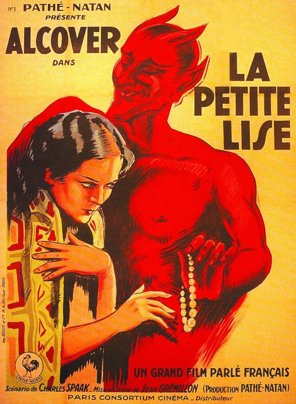 LA PETITE LISA, PIERRE ALCOVER, 1930, repro affiche de cinema, VINTAGE, HQ