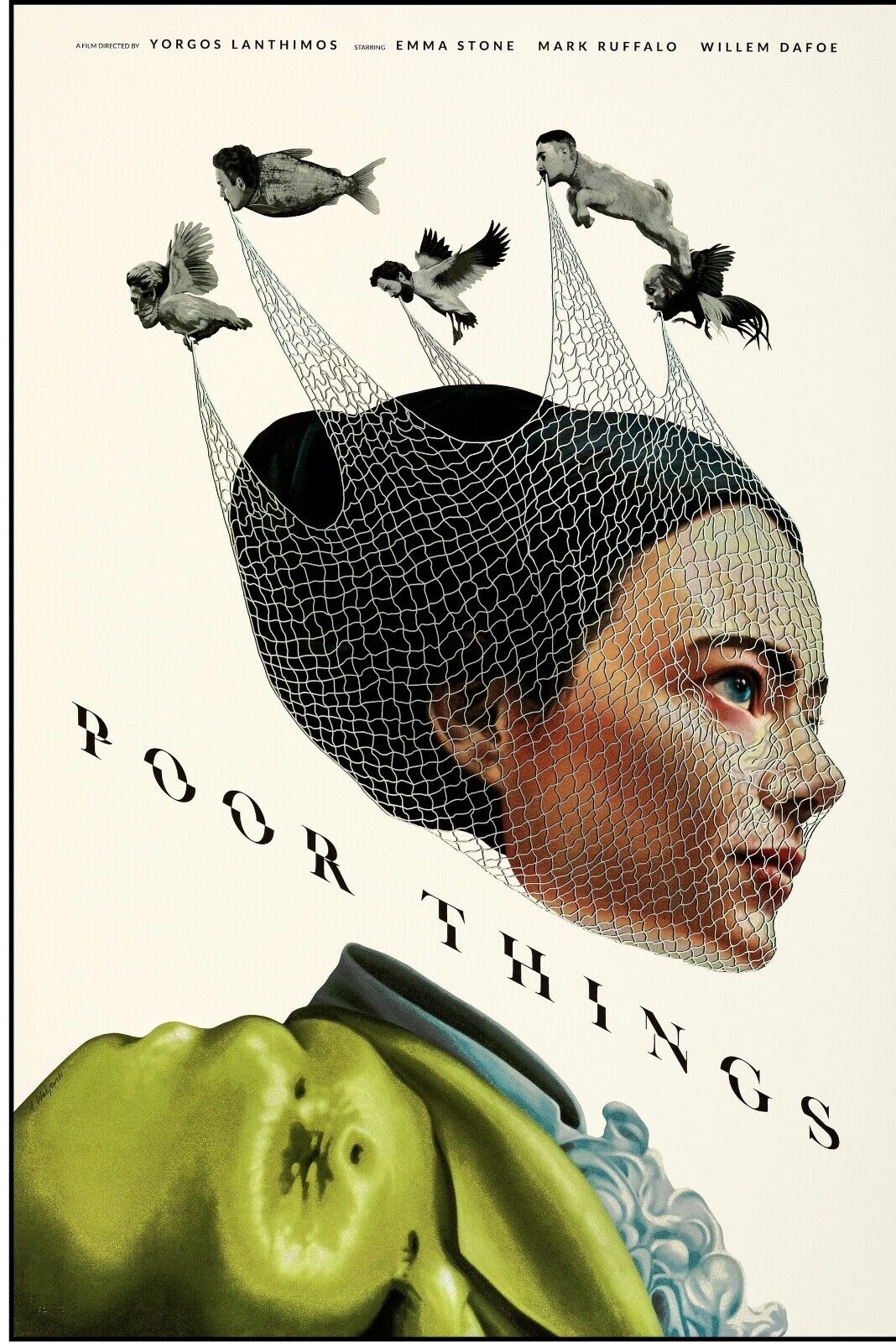 POOR CREATURES, YÓRGOS LÁNTHIMOS, EMMA STONE, 2023, Repro movie poster, VINTAGE HQ