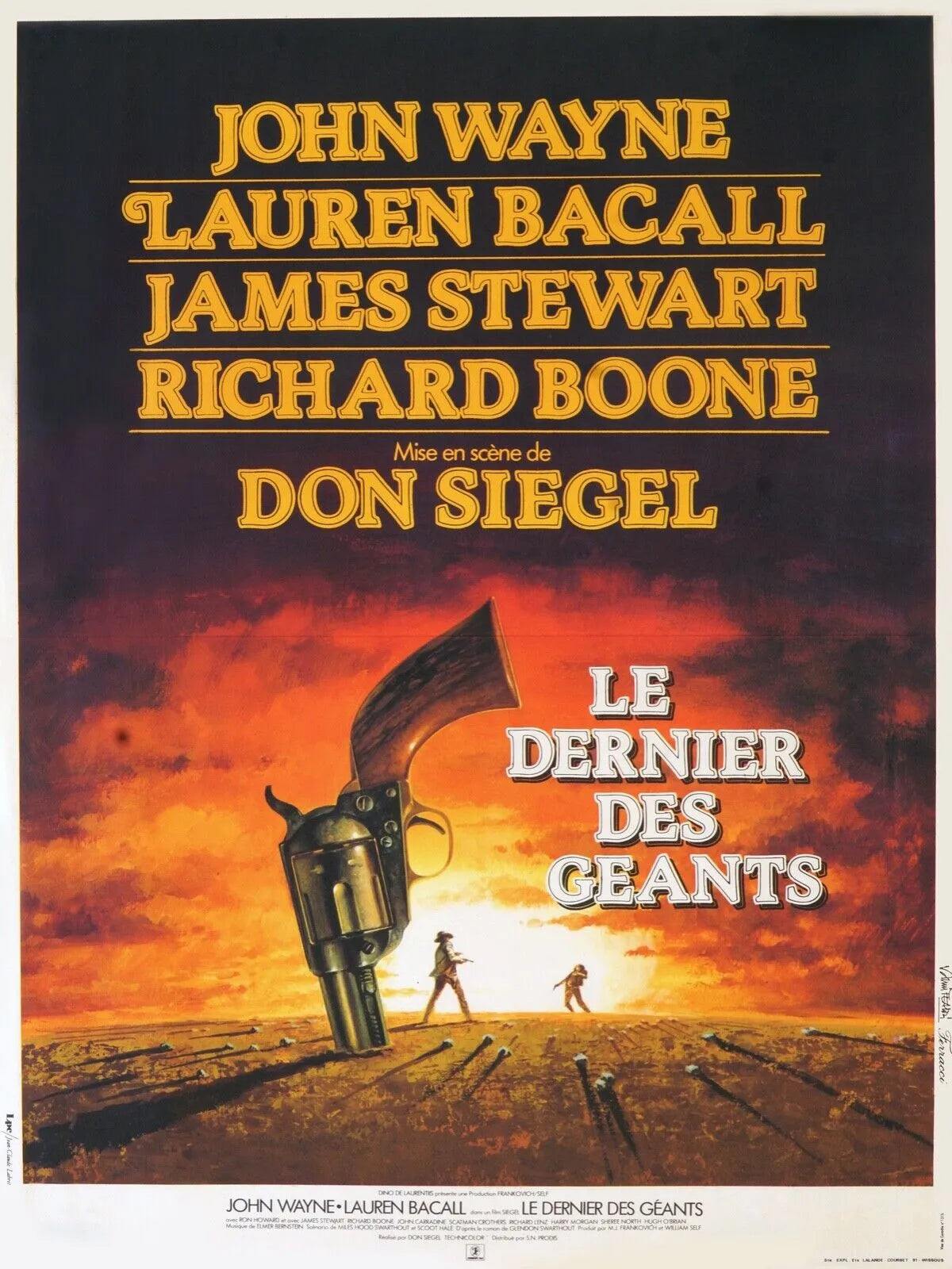 EL ÚLTIMO DE LOS GIGANTES, JOHN WAYNE, CARTEL DE PELÍCULA VINTAGE HQ