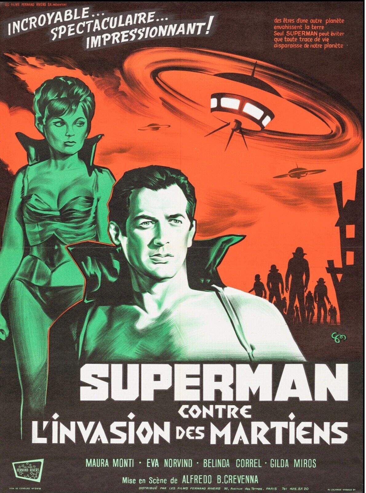 SUPERMAN VS. THE MARTIANS, MAURA MONTI, REPRO CINEMA POSTER