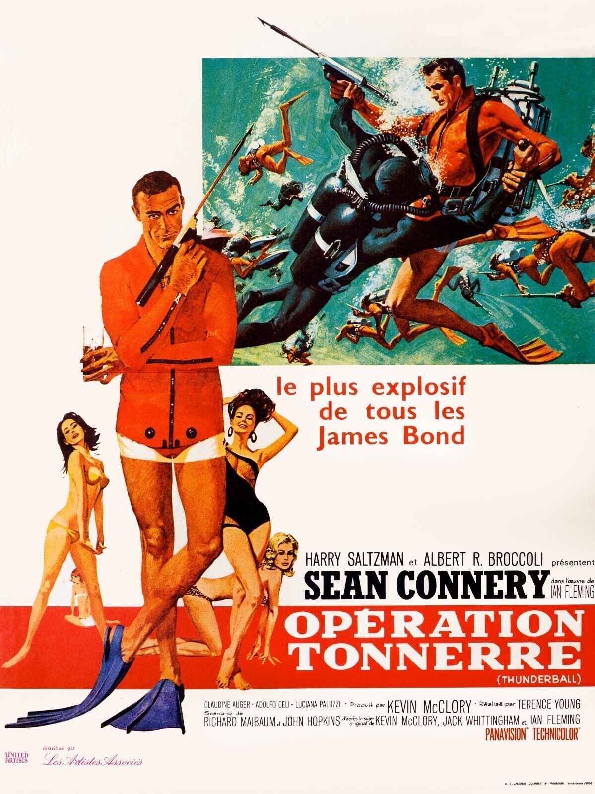OPERATION TONNERRE, SEAN CONNERY, J. BOND 007, 1965, REPRO AFFICHE CINEMA, HQ