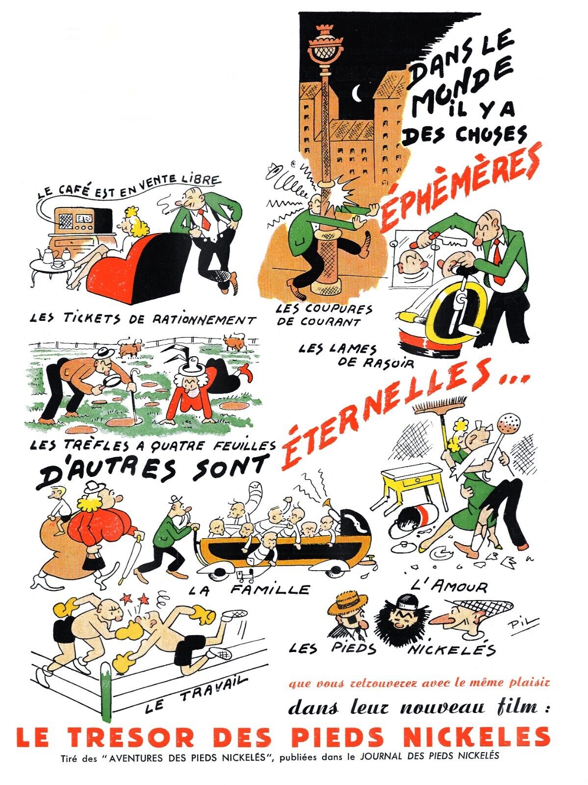 LE TRÉSOR DES PIEDS NICKELÉS, RELLYS, 1950, REPRO AFFICHE CINÉMA VINTAGE, HQ