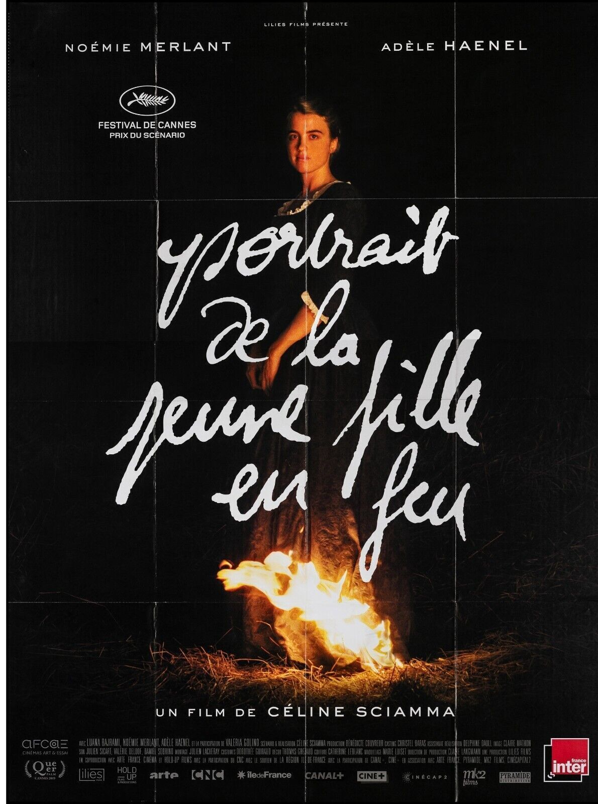 PORTRAIT DE LA JEUNE FILLE EN FEU, ADELE HAENEL, 2019, Repro affiche cinéma VINTAGE, HQ