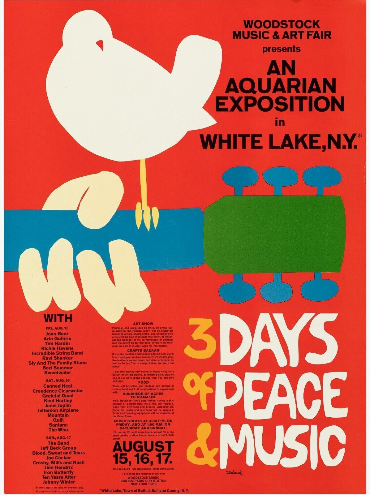 WOODSTOCK, 3 DÍAS, PAZ, MÚSICA, REPRODUCCIÓN DE CARTELES DE CONCIERTO VINTAGE HQ