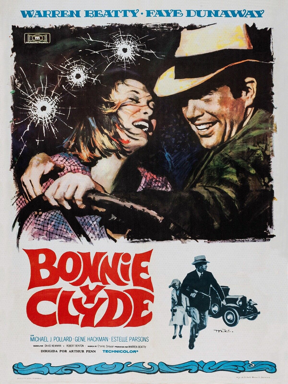 BONNIE AND CLYDE, WARREN BEATTY, 1967, REPRO MOVIE POSTER, VINTAGE, HQ