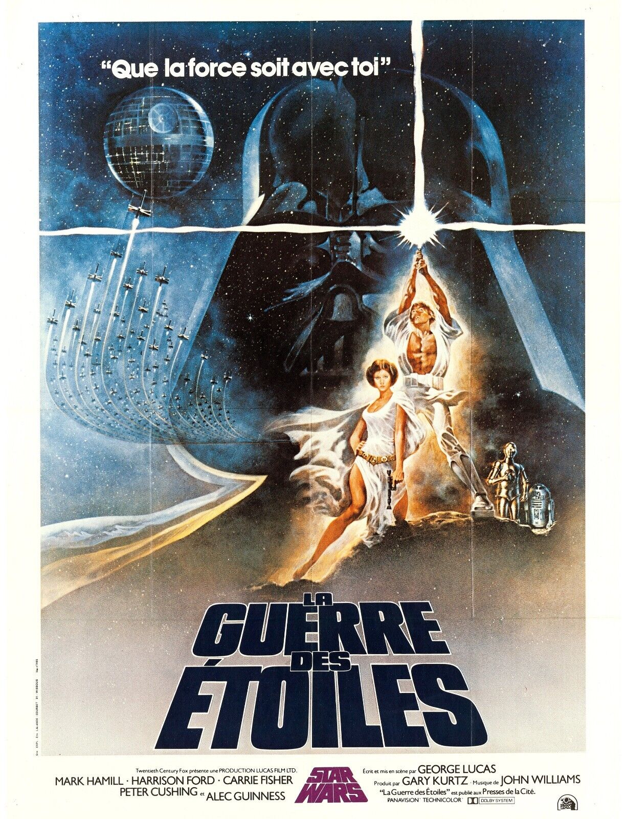 LA GUERRE DES ÉTOILES, STAR WARS, GEORGE LUCAS, MARK HAMILL, 1977, REPRO AFFICHE CINÉMA VINTAGE, HQ