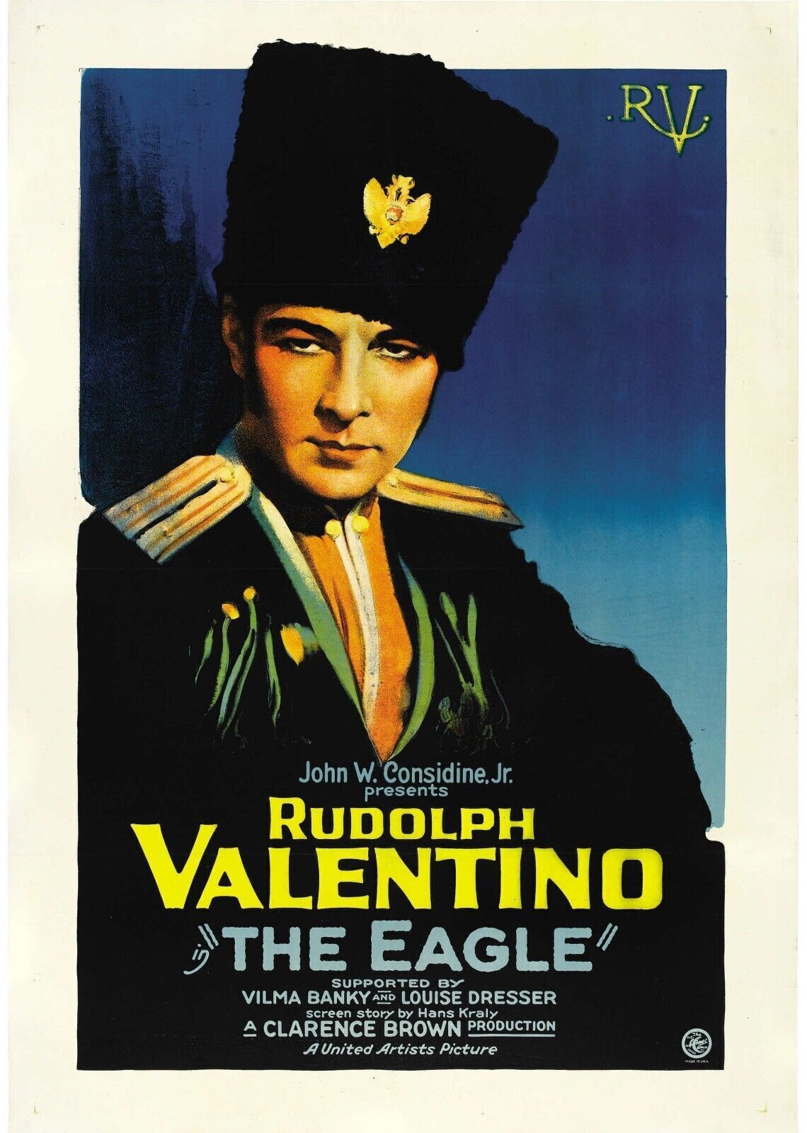 THE EAGLE, RUDOLPH VALENTINO, 1925, Repro affiche de cinema Vintage, HQ