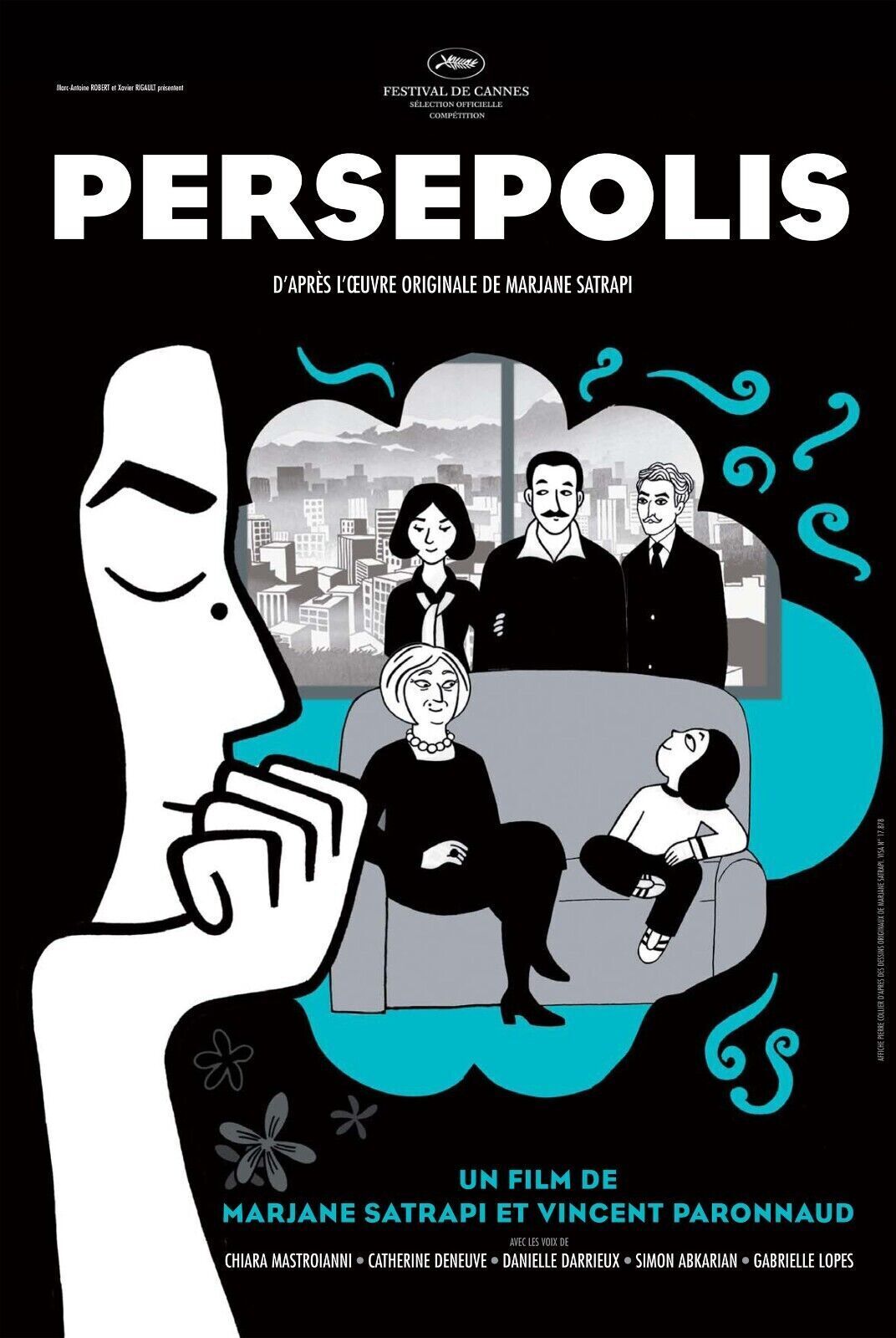 PERSEPOLIS, CATHERINE DENEUVE, 2007, REPRO AFFICHE CINÉMA VINTAGE, HQ