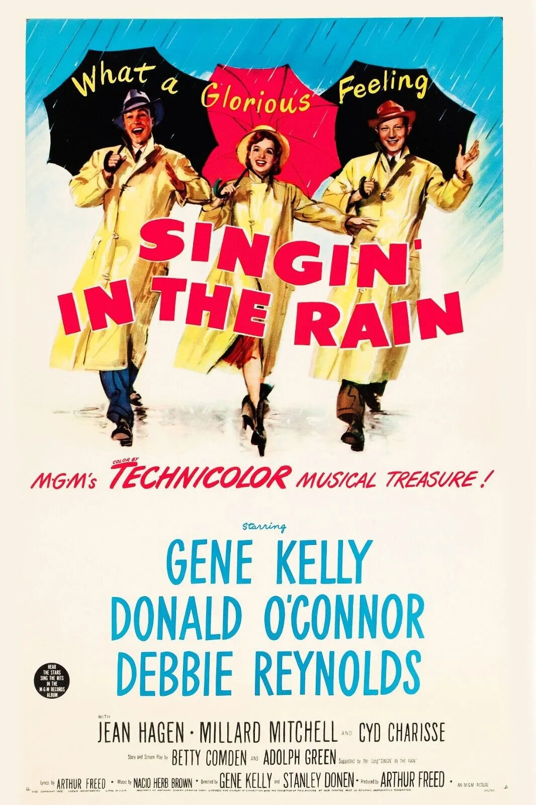 SINGIN' IN THE RAIN, GENE KELLY, 1952, REPRO MOVIE POSTER, VINTAGE, HQ