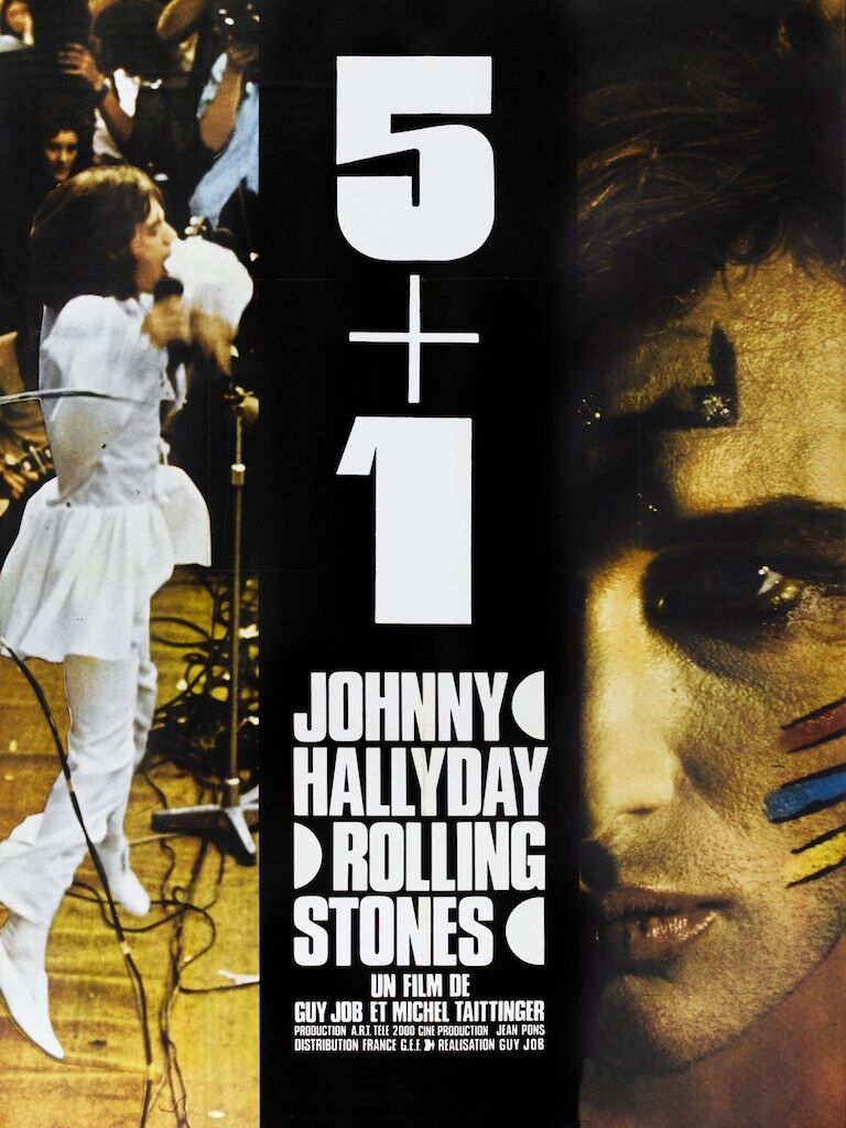 5 + 1, JOHNNY HALLYDAY &amp; THE ROLLING STONES, 1970, REPRO MOVIE POSTER, VINTAGE, HQ