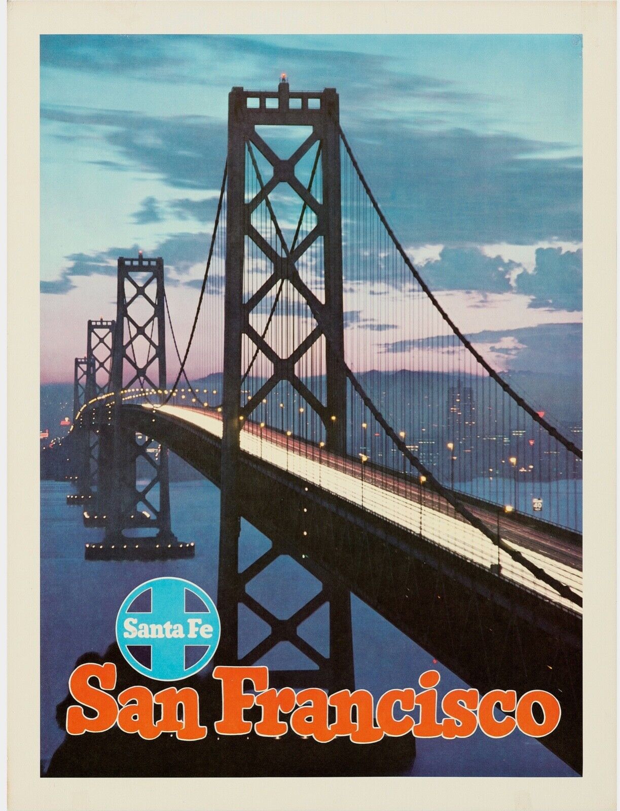 SAN FRANCISCO, PONT DU GOLDEN GATE, REPRO AFFICHE VINTAGE VOYAGE, HQ