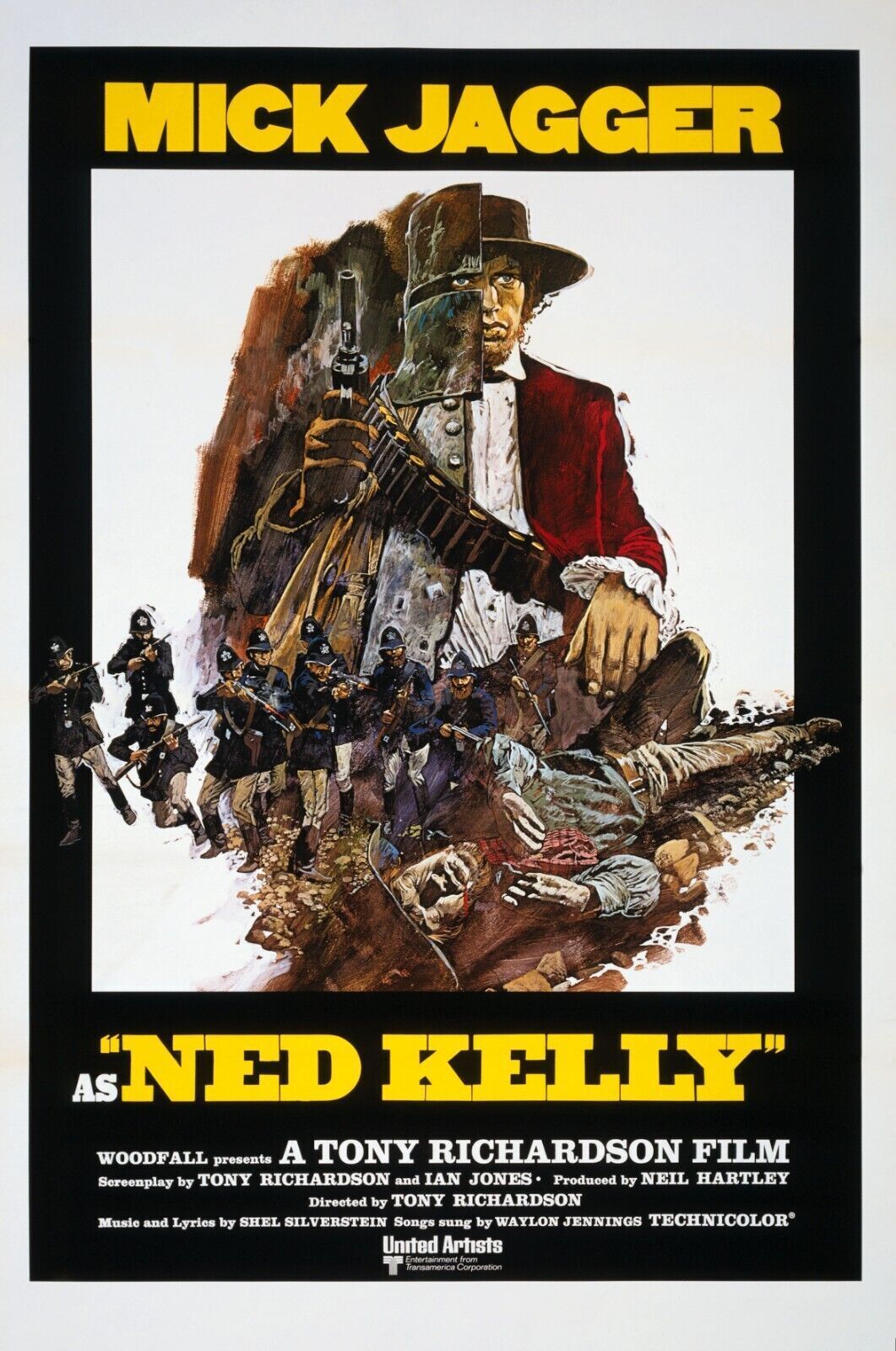 NED KELLY. MICK JAGGER, 1970, Repro movie poster, VINTAGE, HQ