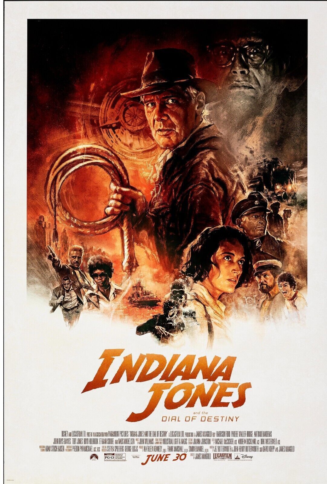 INDIANA JONES ET LE CADRAN DE LA DESTINÉE, HARRISON FORD, 2023, REPRO MOVIE POSTER, VINTAGE, HQ.