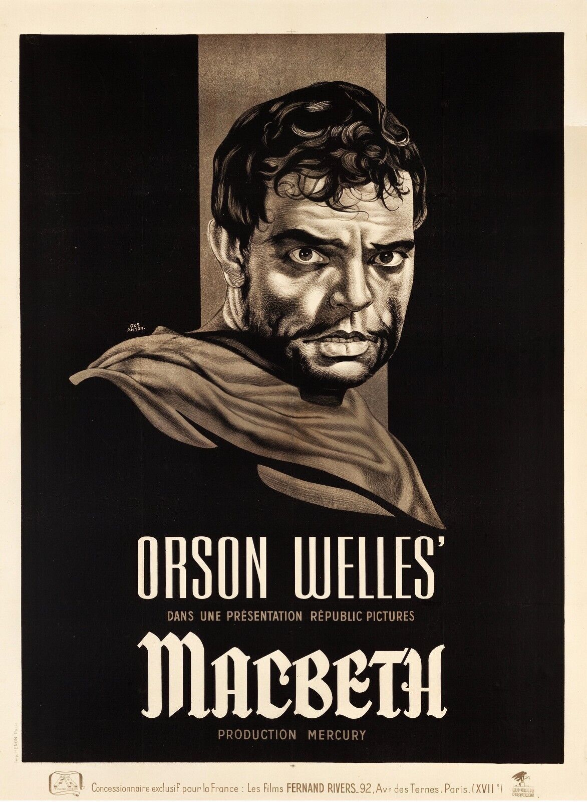 MACBETH, ORSON WELLES REPRO AFFICHE CINEMA VINTAGE