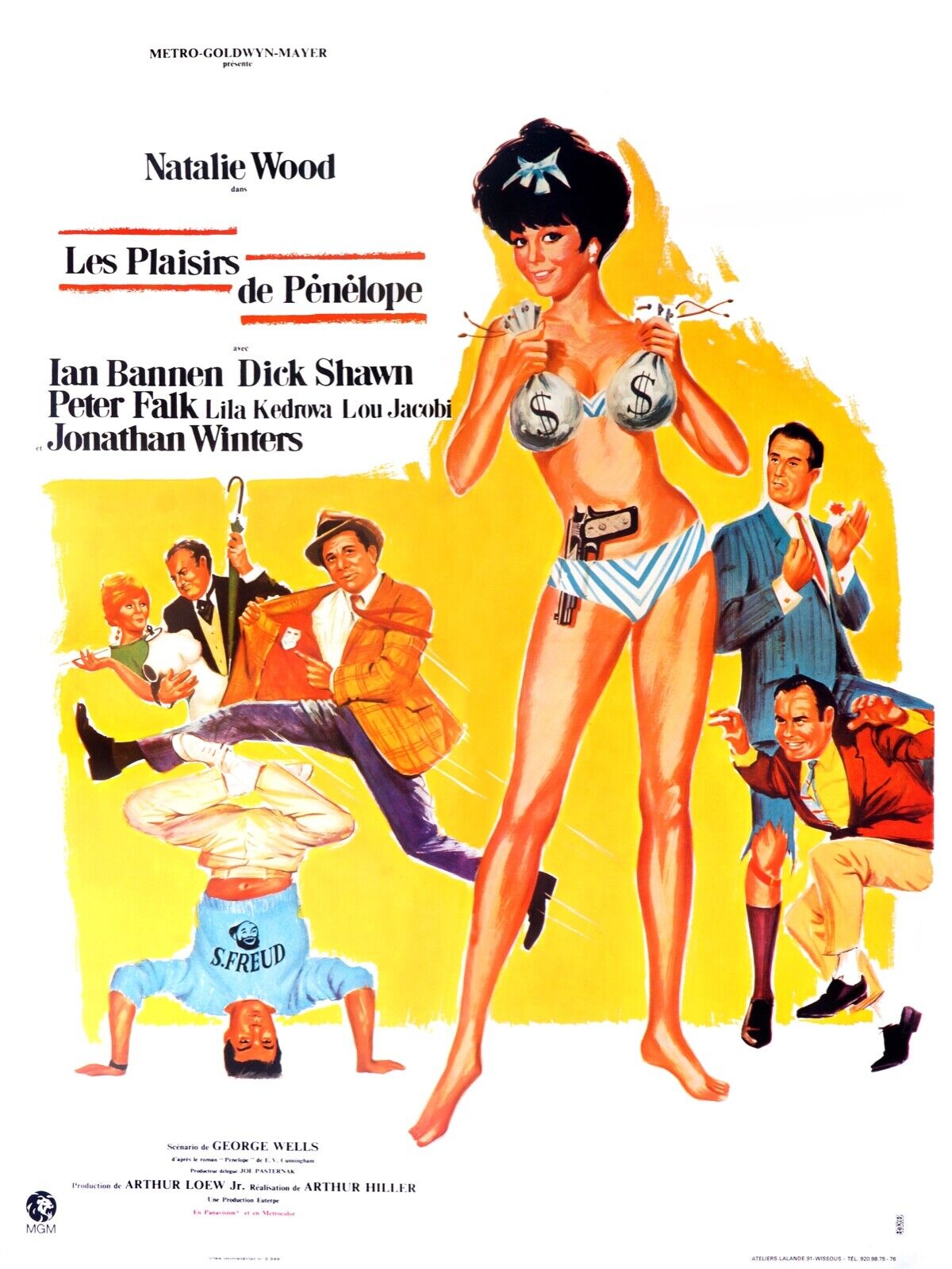 LES PLAISIRS DE PÉNÉLOPE, NATHALIE WOOD, 1966, Repro affiche cinéma VINTAGE, HQ