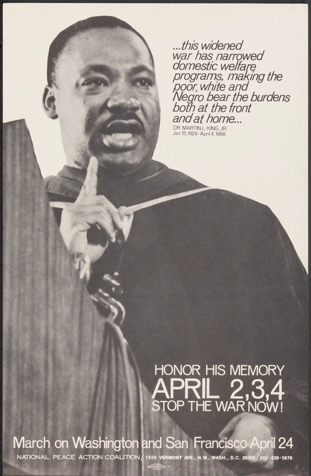 MARTIN LUTHER KING, 1929 - 1968, REPRO AFFICHE VINTAGE,HQ