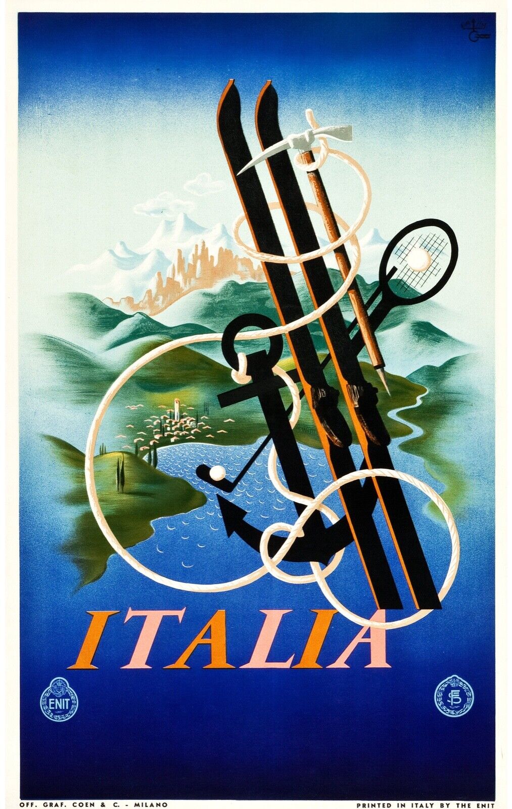 ITALIE, REPRO TRAVEL POSTER, VINTAGE, HQ.