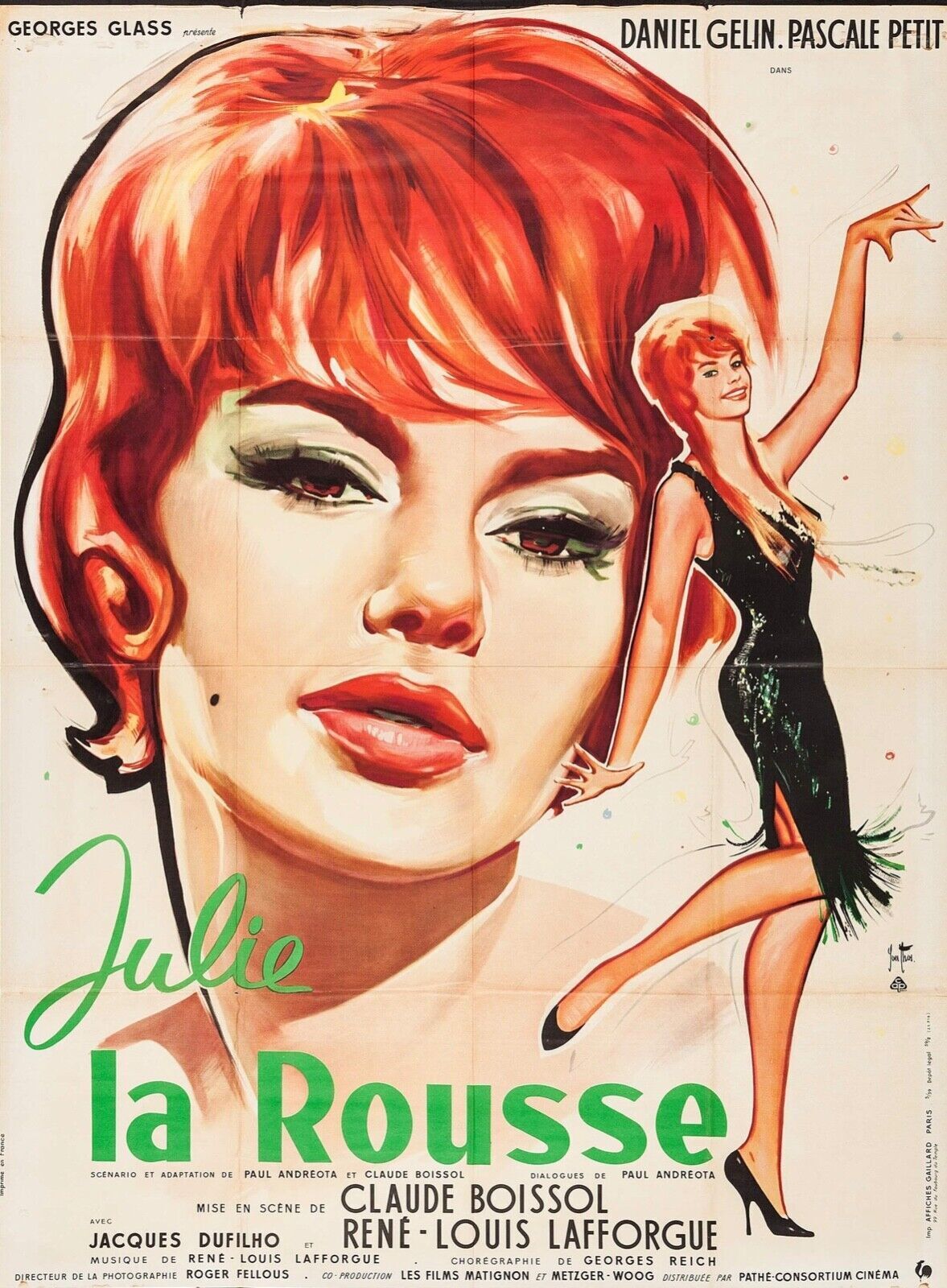 JULIE LA ROUSSE, CLAUDE BOISSOL, CARTEL DE CINE REPRODUCCIÓN