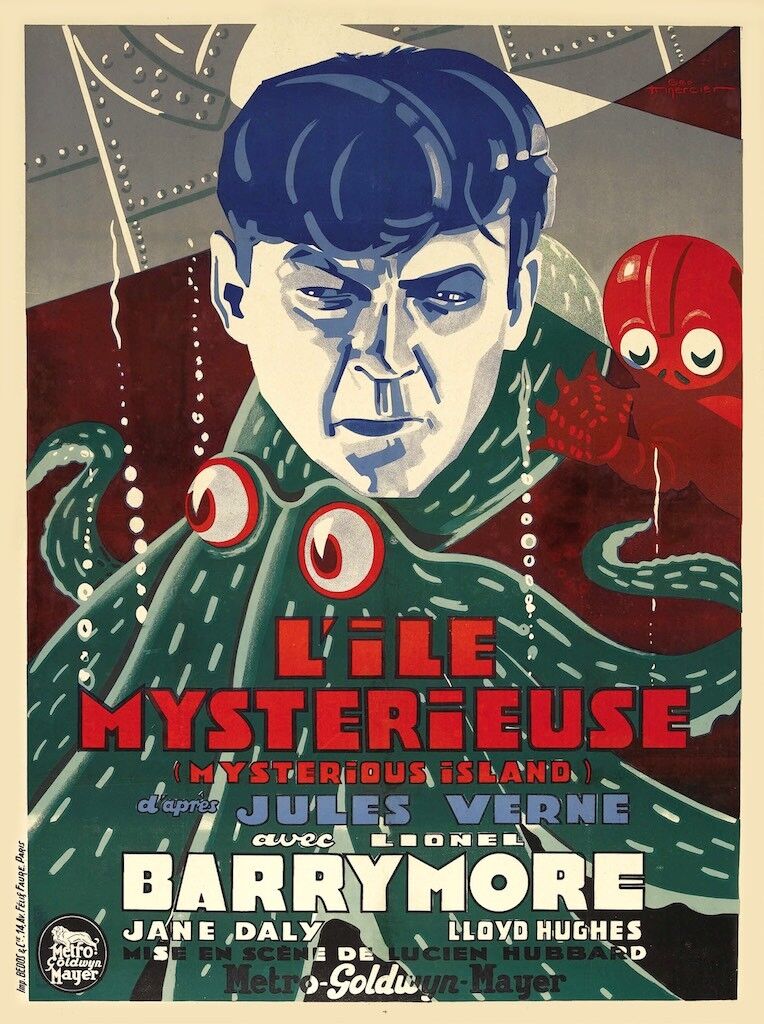 L'ÎLE MYSTÉRIEUSE, BARRY MORSE, 1972, REPRO MOVIE POSTER, VINTAGE, HQ.