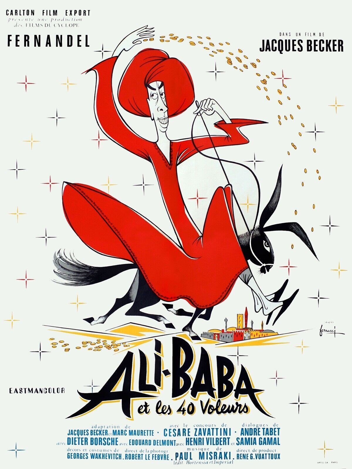 ALI BABA ET LES 40 VOLEURS, FERNANDEL, AFFICHE REPRO HQ