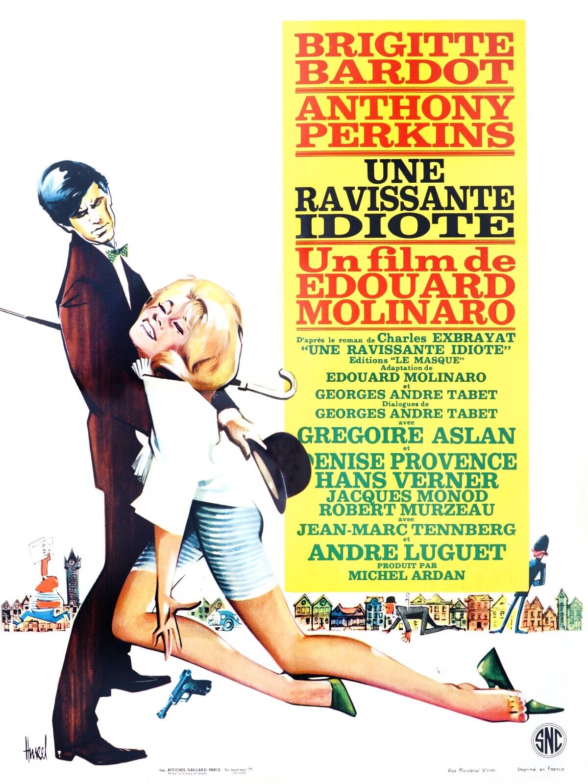 A RAVISHING IDIOT, BRIGITTE BARDOT, ANTHONY PERKINS, 1964, REPRO CINEMA HQ POSTER