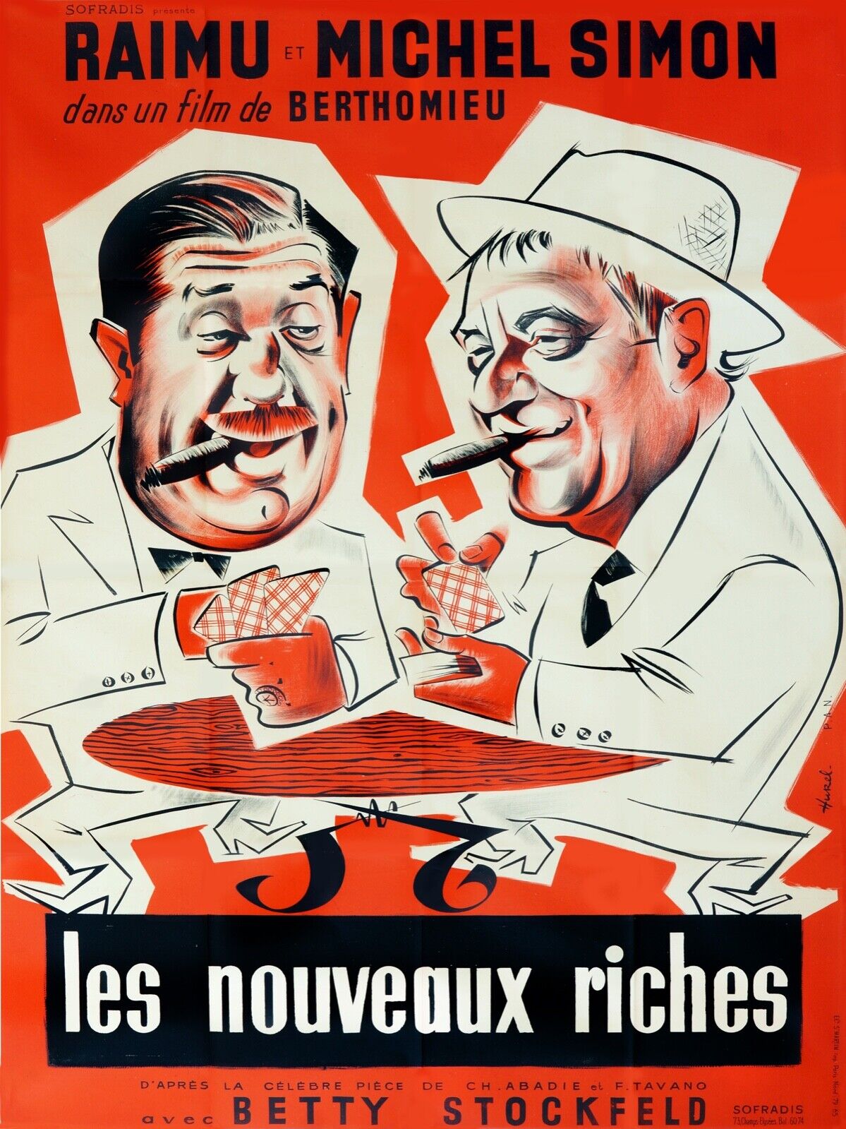 LES NOUVEAUX RICHES, RAIMU, 1938, Repron Affiche Cinéma VINTAGE, HQ