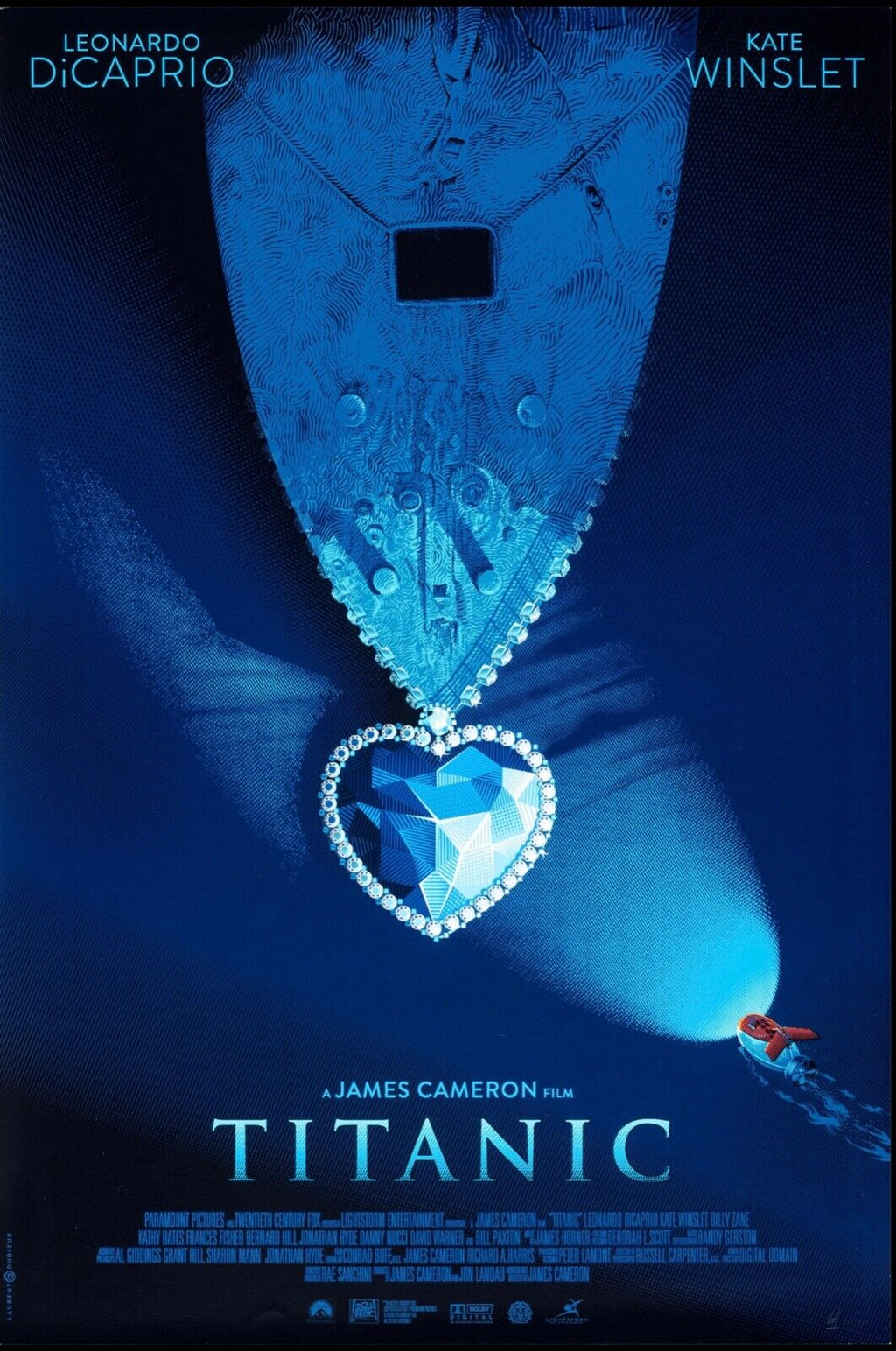 TITANIC, LEONARDO DI CAPRIO, KATE WINSLET, 1997, REPRO AFFICHE CINEMA VINTAGE, HQ