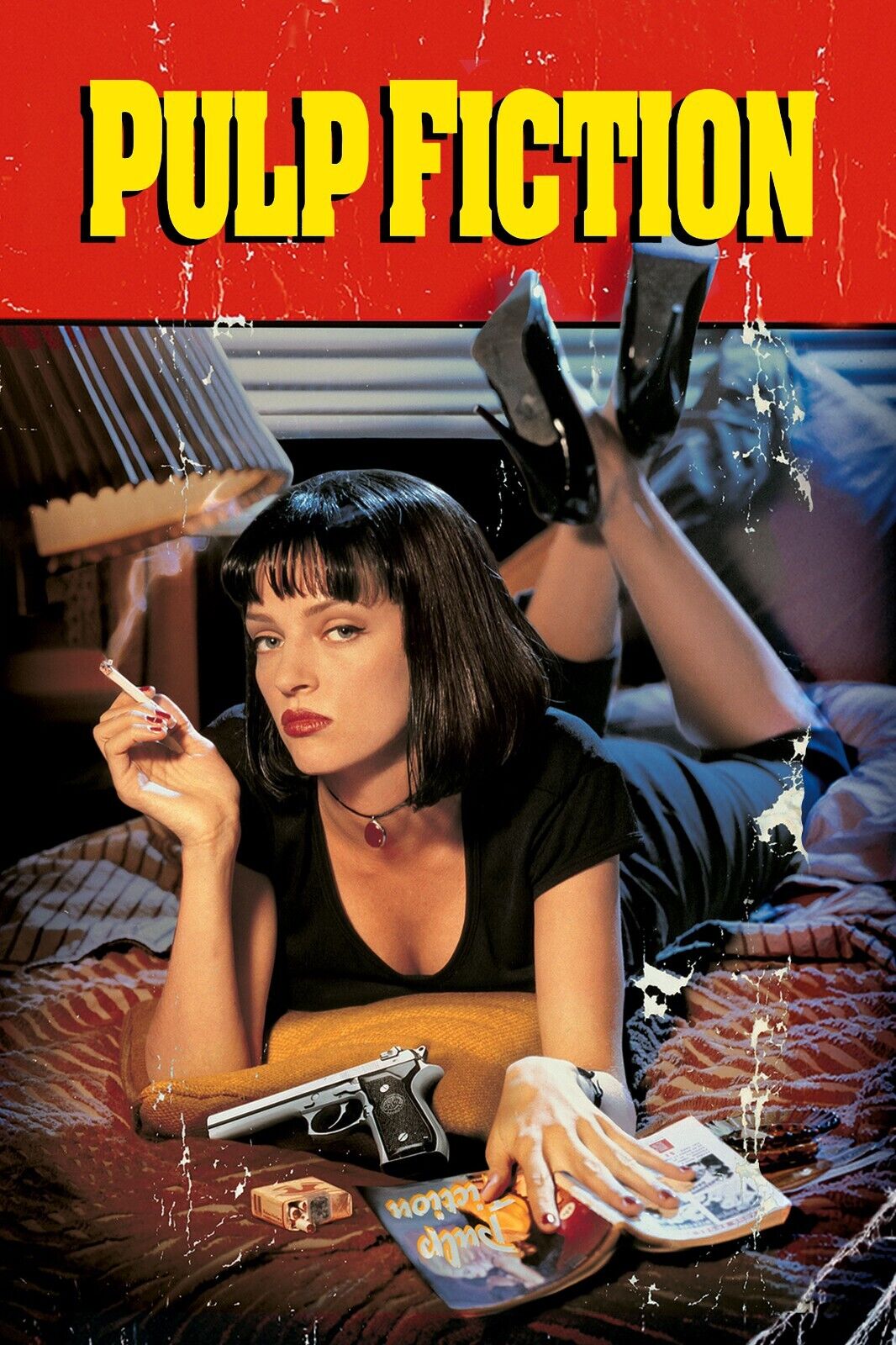PULP FICTION, JOHN TRAVOLTA, 1994, Repro cinema poster, VINTAGE, HQ.