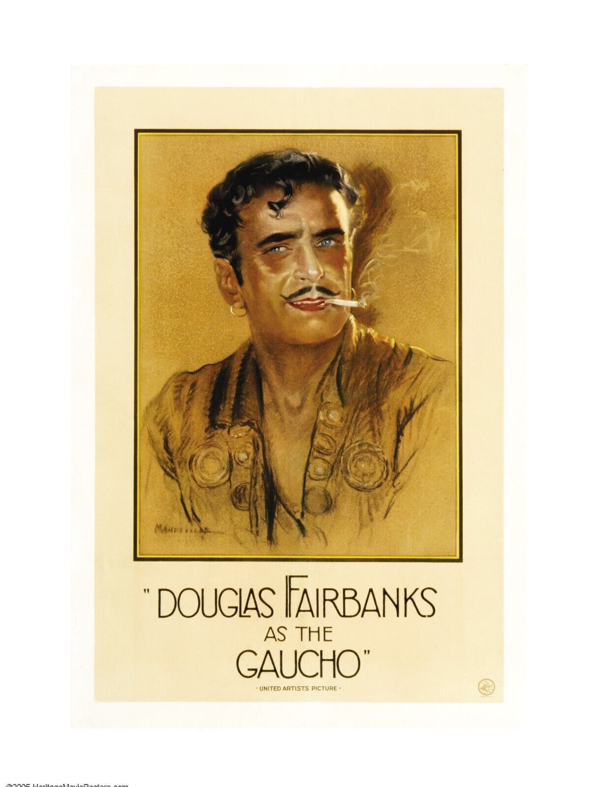 THE GAUCHO DOUGLAS FAIRBANKS, 1927, cinema poster reproduction, HQ